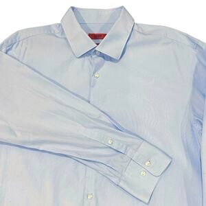 HUGO by Hugo Boss Men’s 17” Mabel Sharp Fit Blue Long Sleeve Dress Shirt